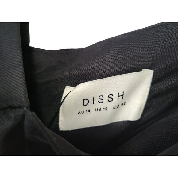 DISSH Kendall Black Cupro Slip Dress Long Bias-Cut Midi - Picture 9 of 13